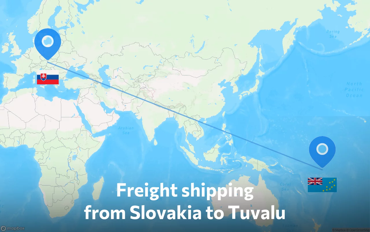 Shipping route from Slovakia to Tuvalu