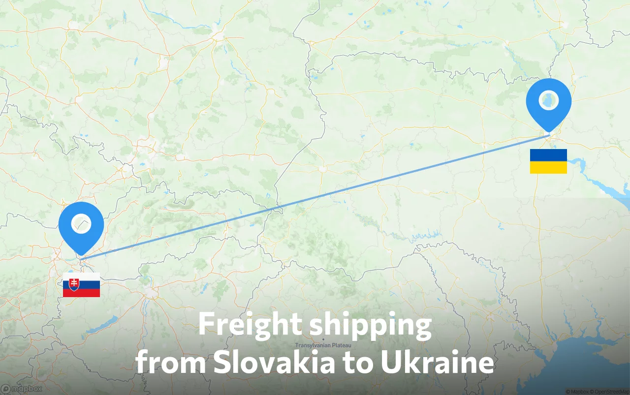 Shipping route from Slovakia to Ukraine