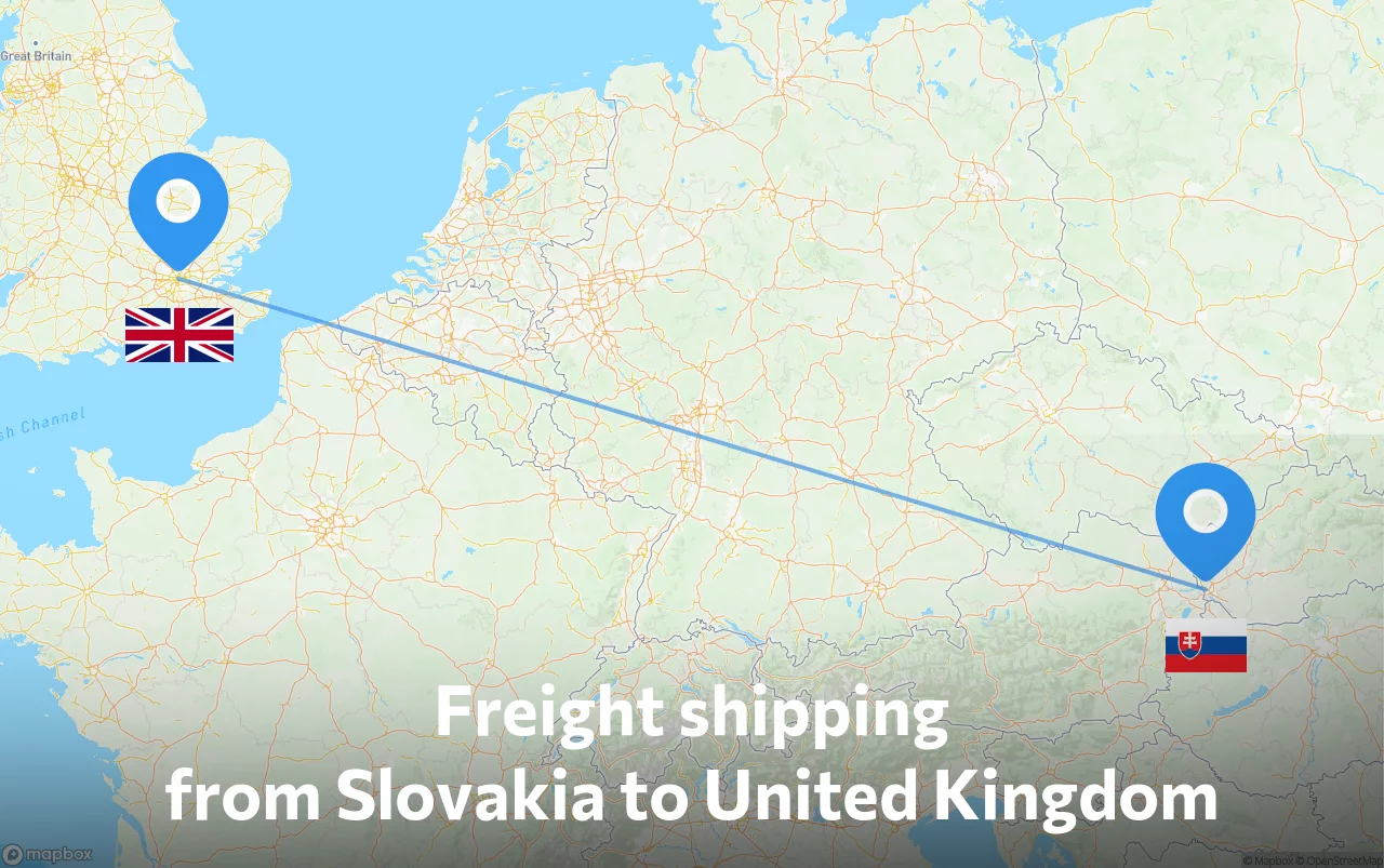 Shipping route from Slovakia to United Kingdom