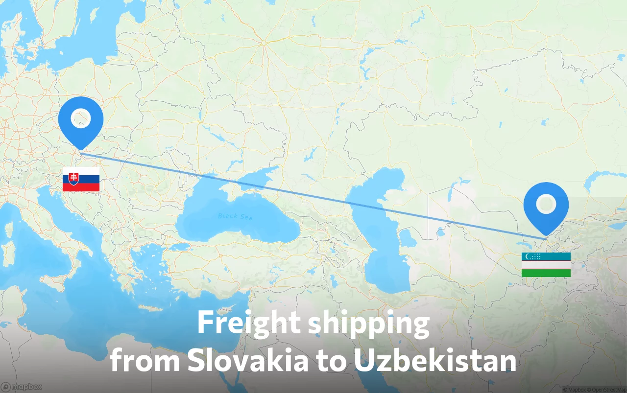 Shipping route from Slovakia to Uzbekistan