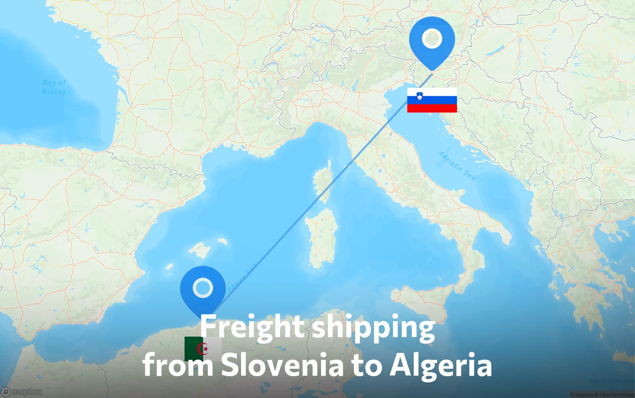 Shipping route from Slovenia to Algeria