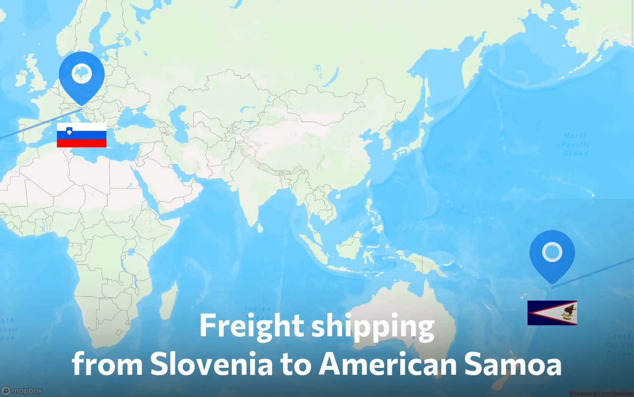 Shipping route from Slovenia to American Samoa