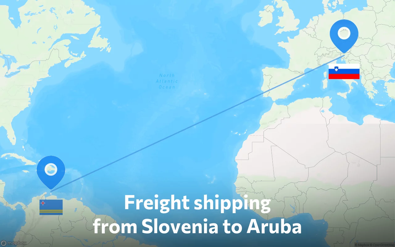 Shipping route from Slovenia to Aruba