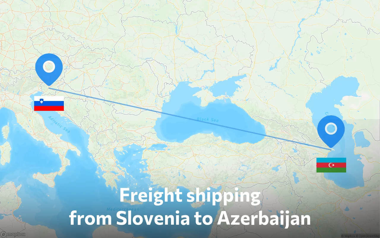 Shipping route from Slovenia to Azerbaijan