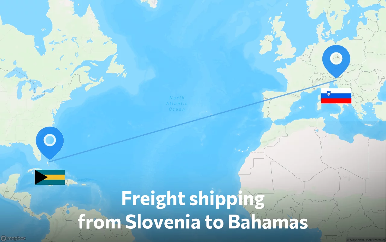 Shipping route from Slovenia to Bahamas