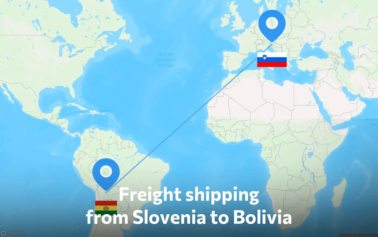 Shipping route from Slovenia to Bolivia