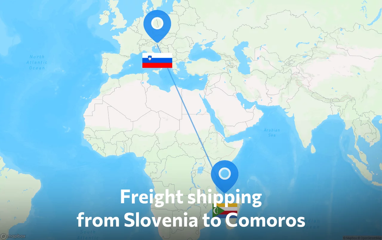 Shipping route from Slovenia to Comoros