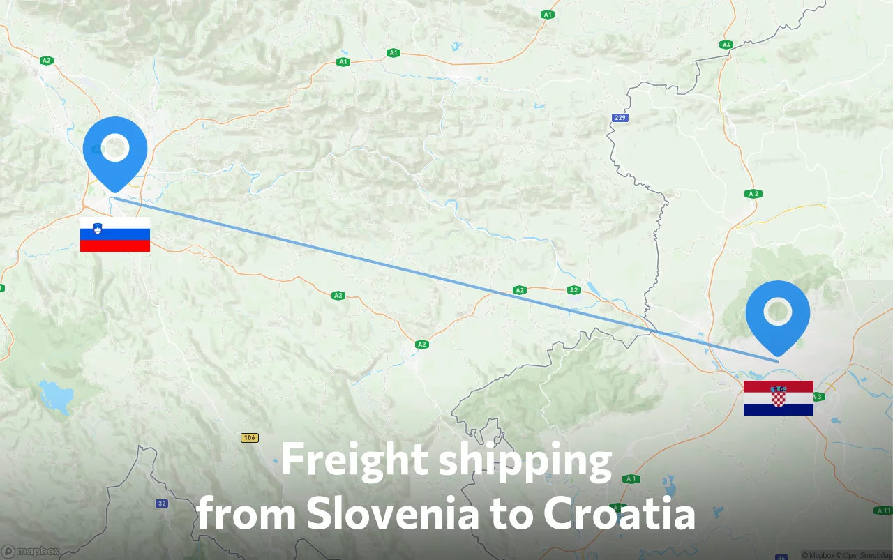 Shipping route from Slovenia to Croatia