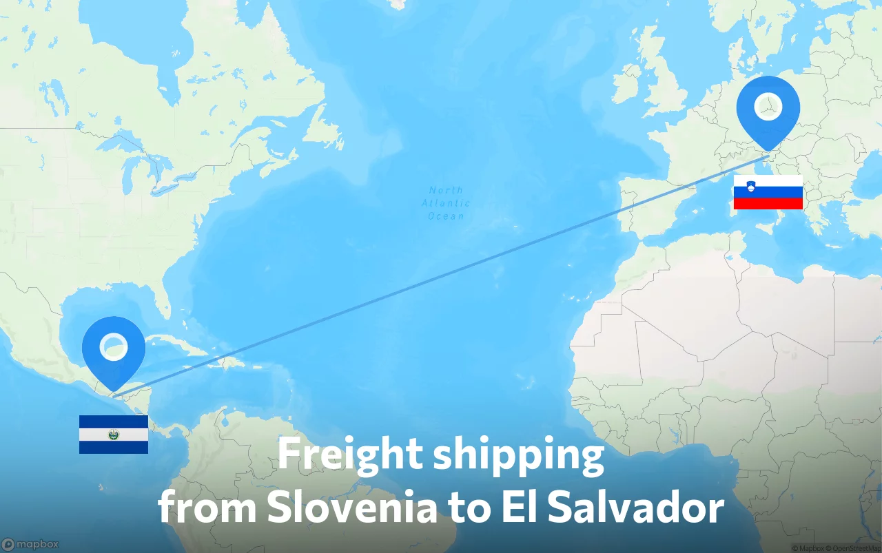 Shipping route from Slovenia to El Salvador