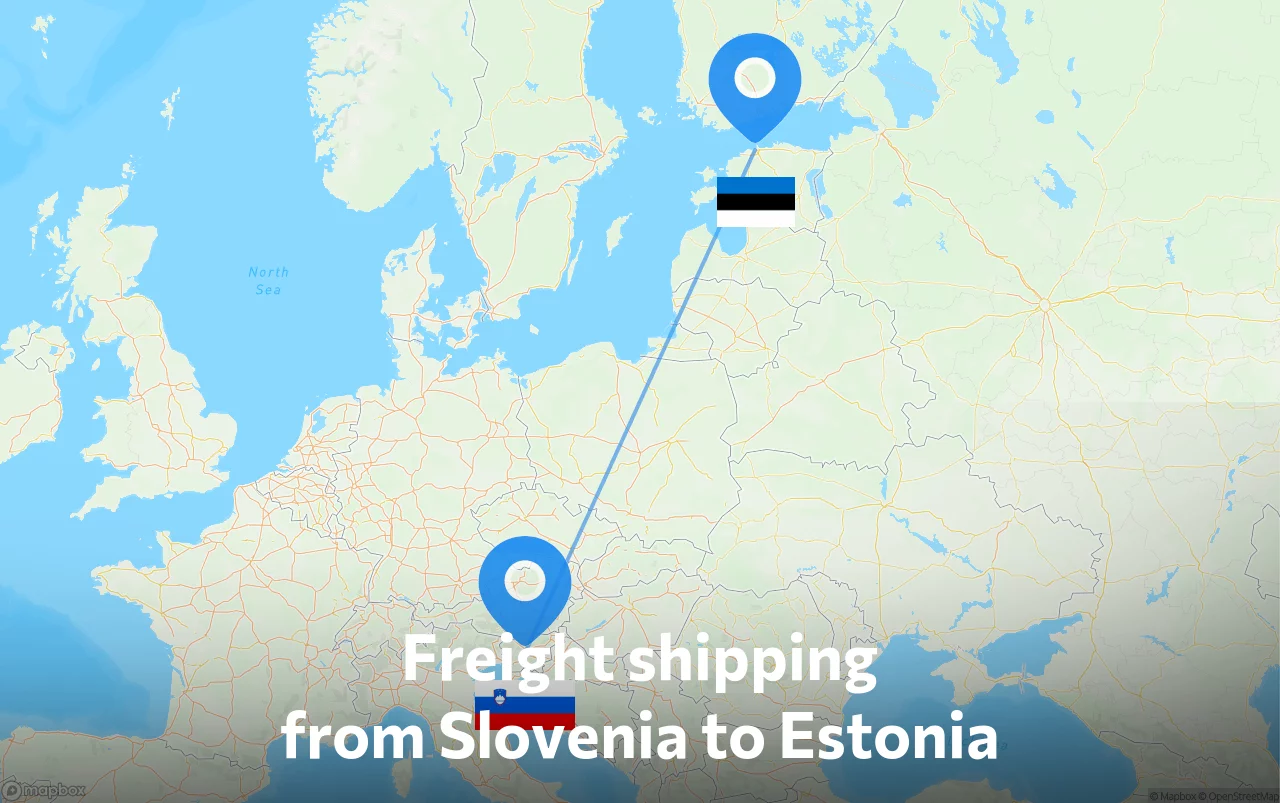 Shipping route from Slovenia to Estonia