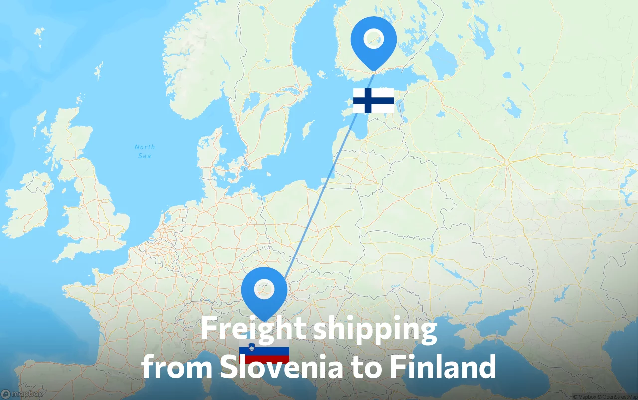 Shipping route from Slovenia to Finland