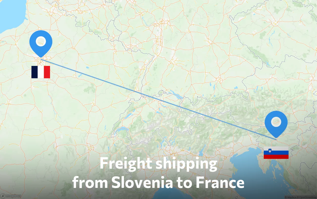 Shipping route from Slovenia to France