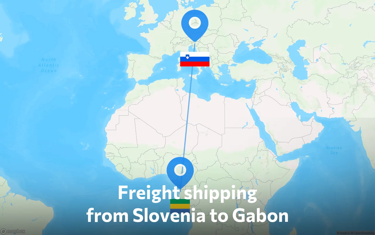 Shipping route from Slovenia to Gabon