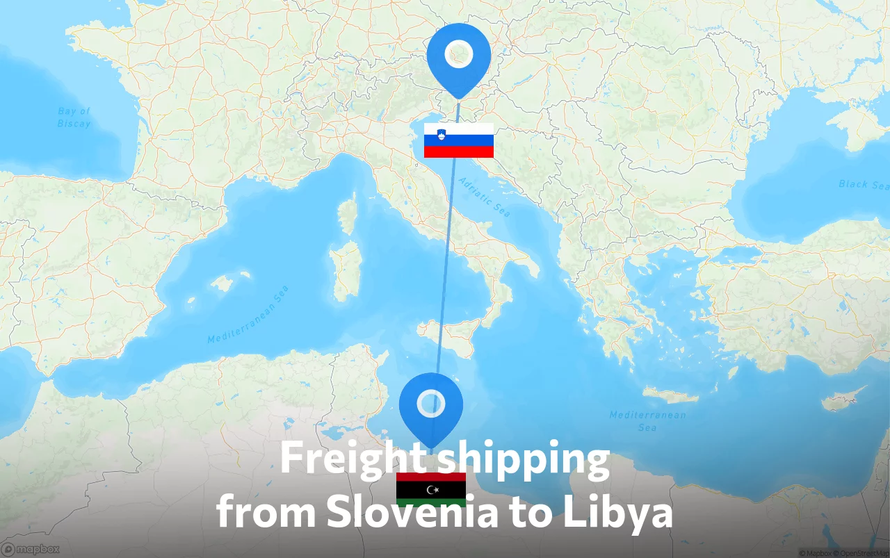 Shipping route from Slovenia to Libya