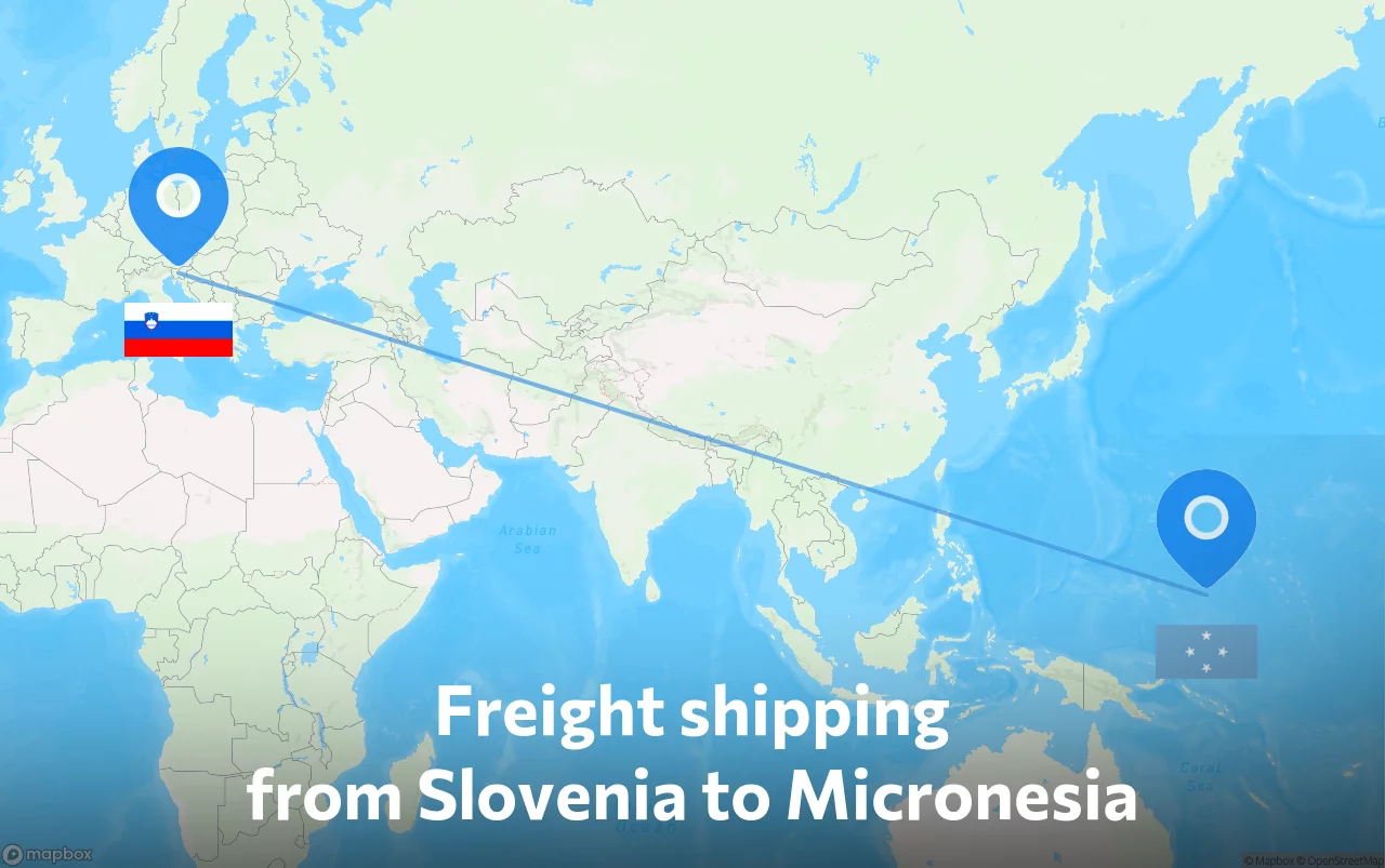 Shipping route from Slovenia to Micronesia