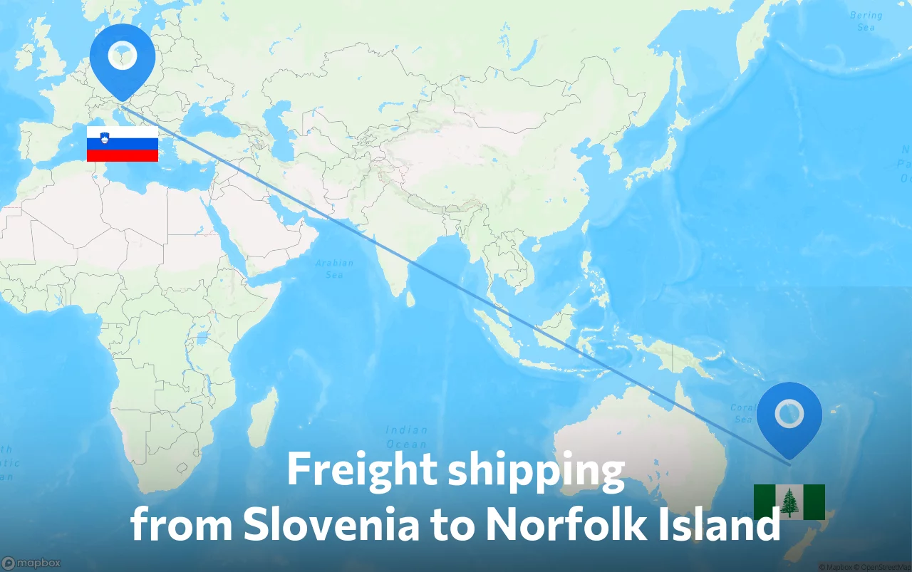 Shipping route from Slovenia to Norfolk Island