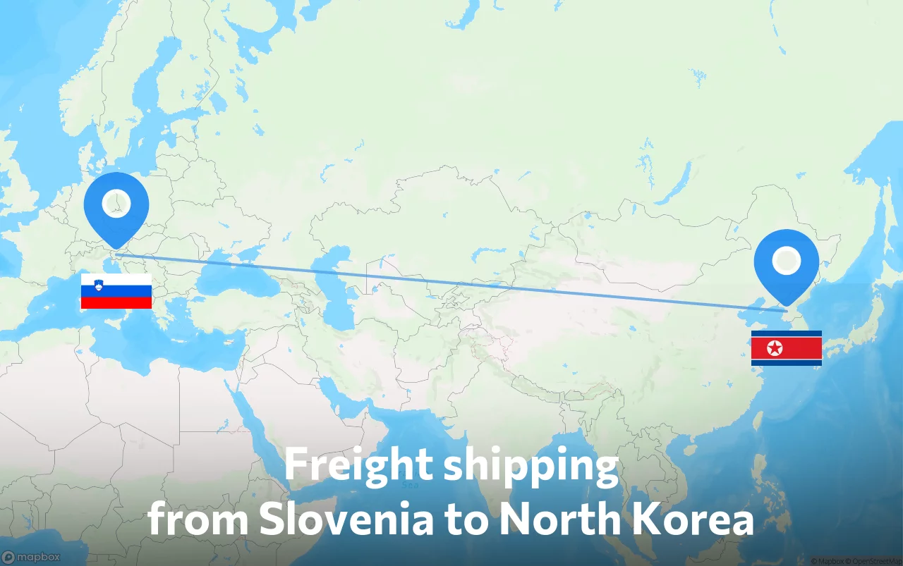 Shipping route from Slovenia to North Korea