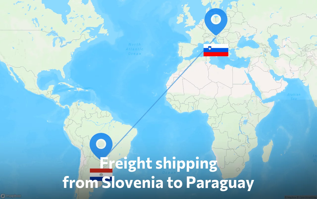 Shipping route from Slovenia to Paraguay