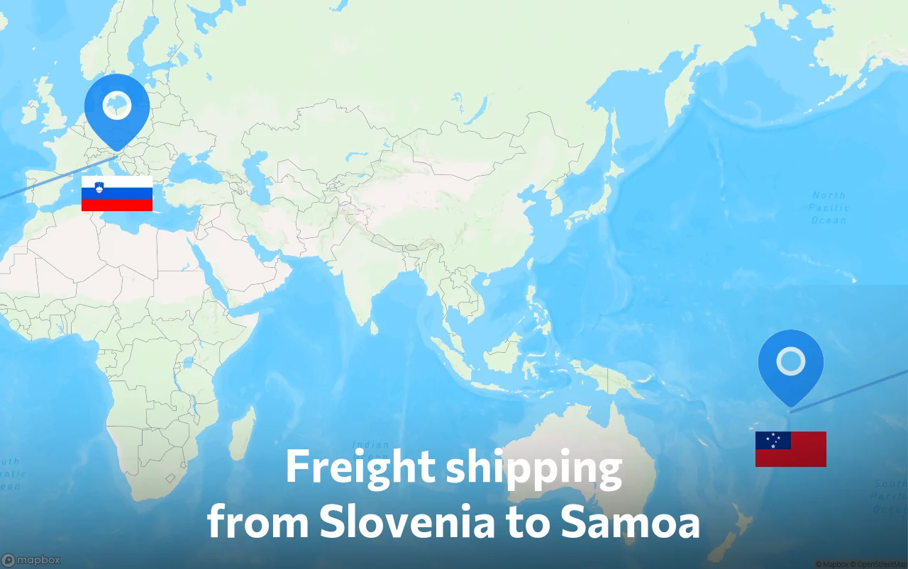 Shipping route from Slovenia to Samoa