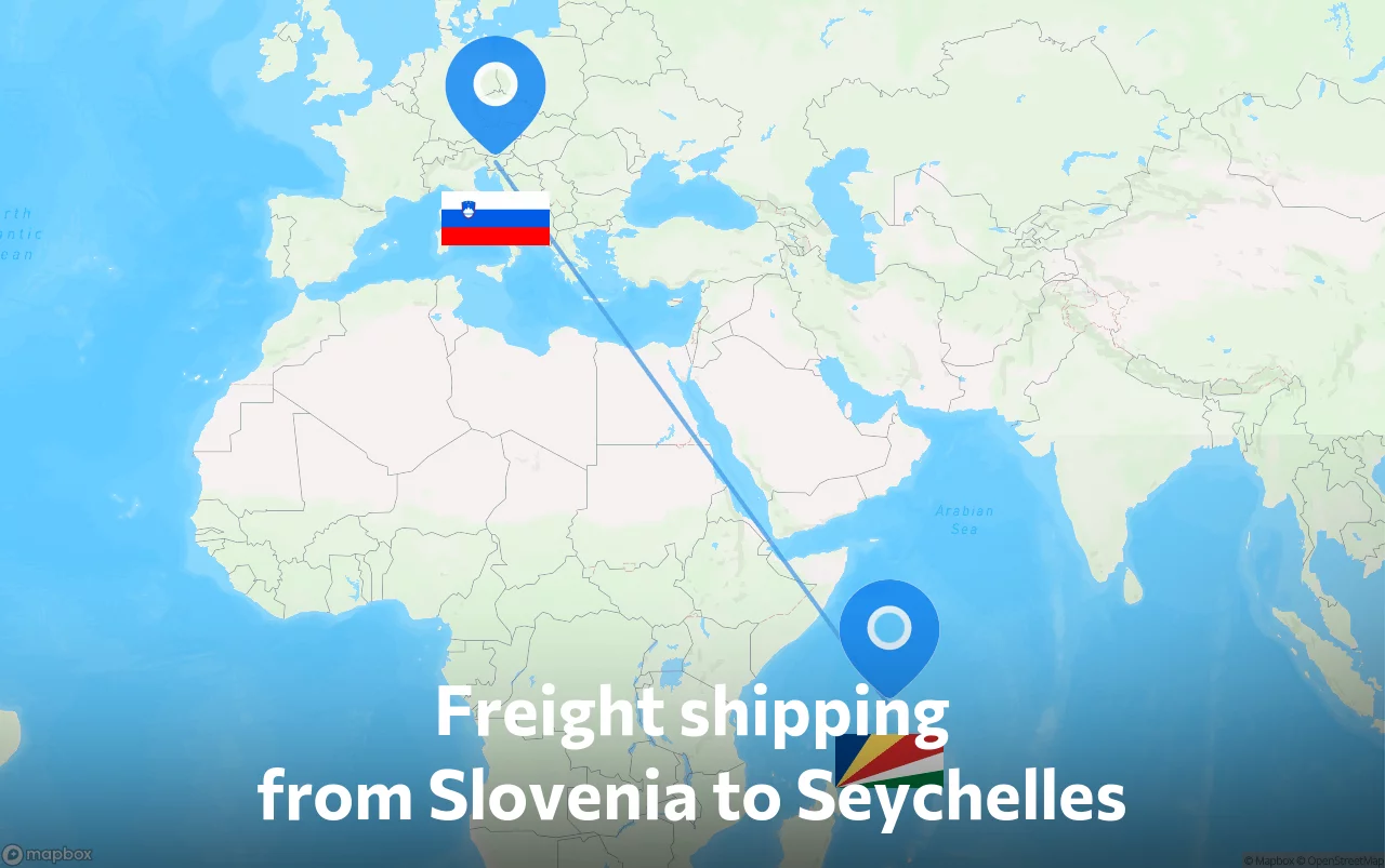 Shipping route from Slovenia to Seychelles