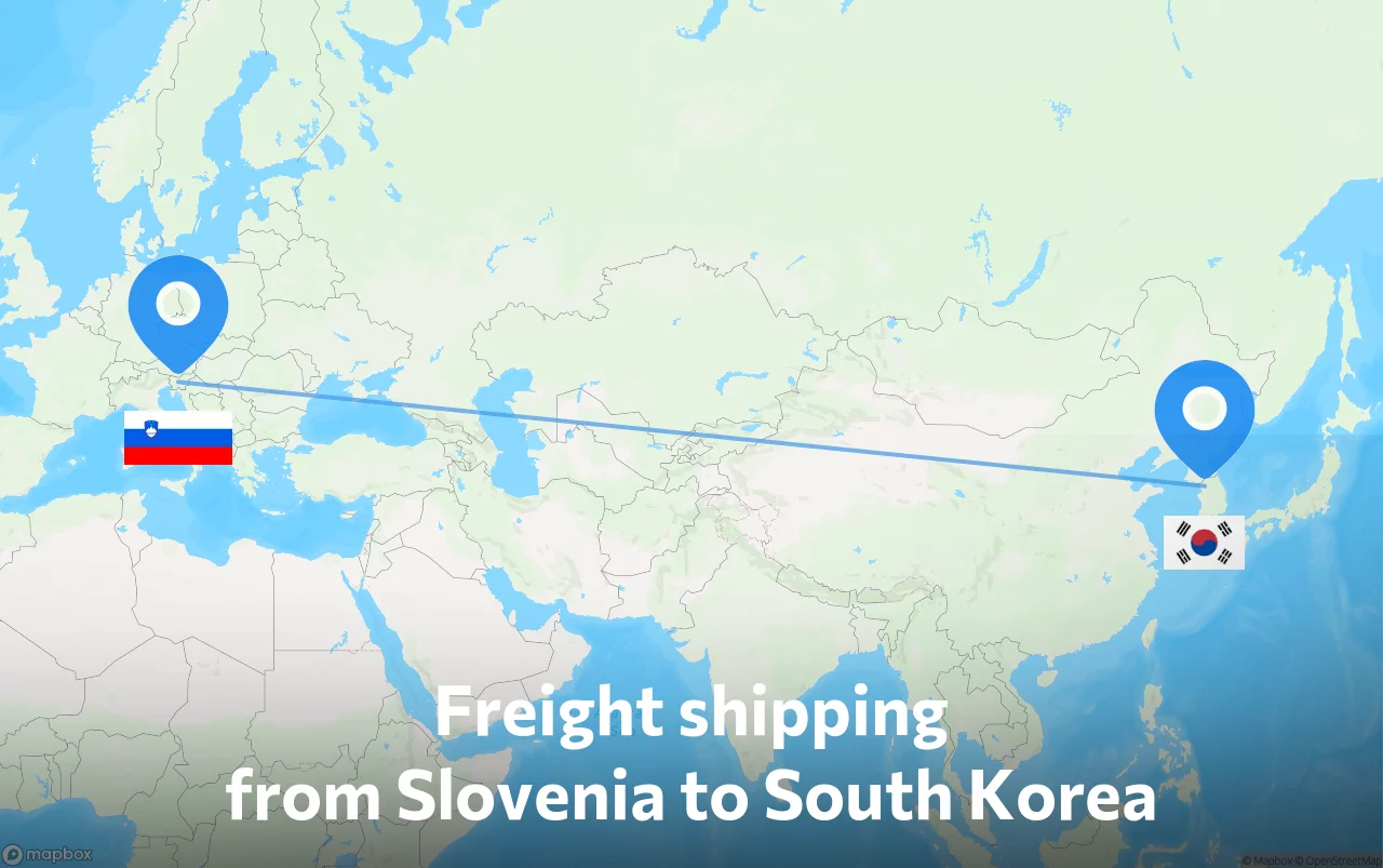 Shipping route from Slovenia to South Korea