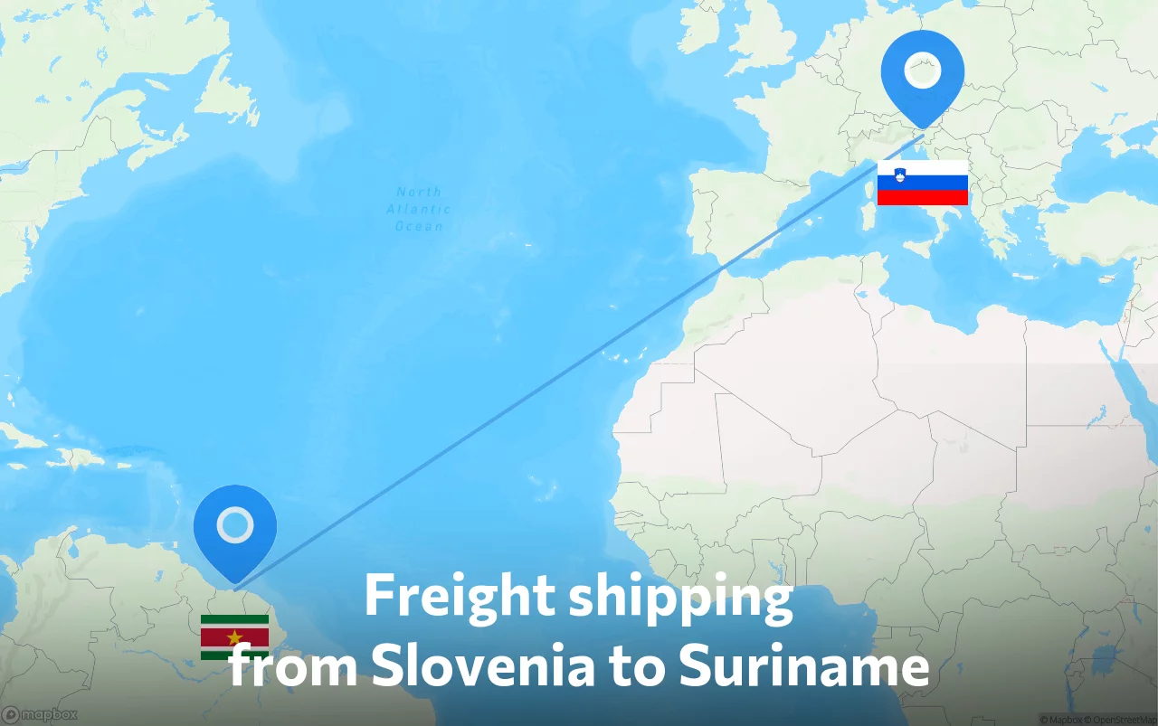 Shipping route from Slovenia to Suriname