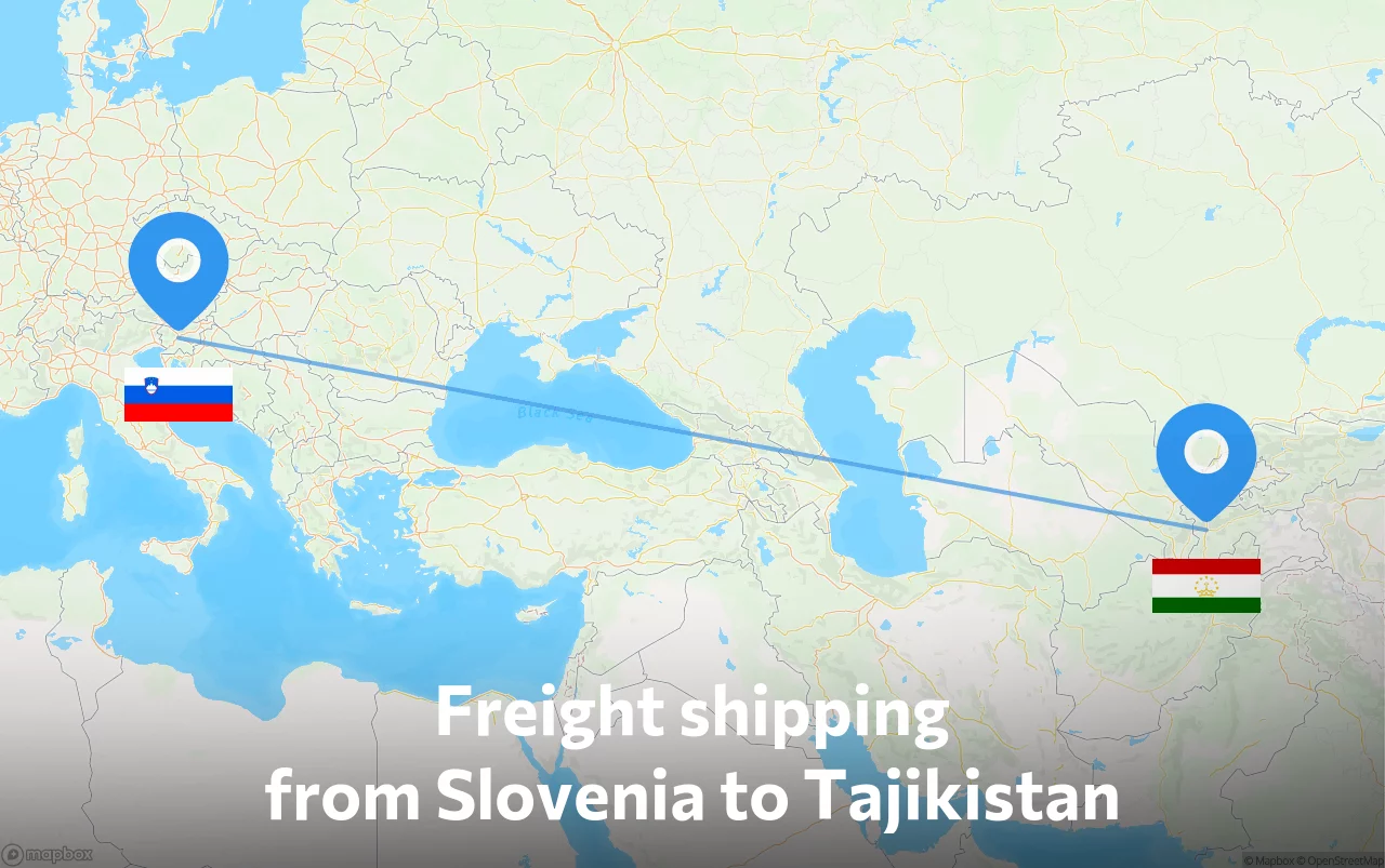 Shipping route from Slovenia to Tajikistan