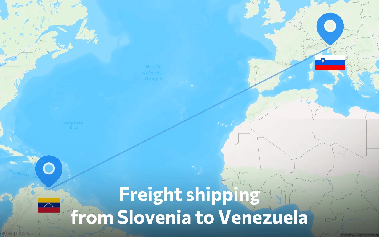 Shipping route from Slovenia to Venezuela