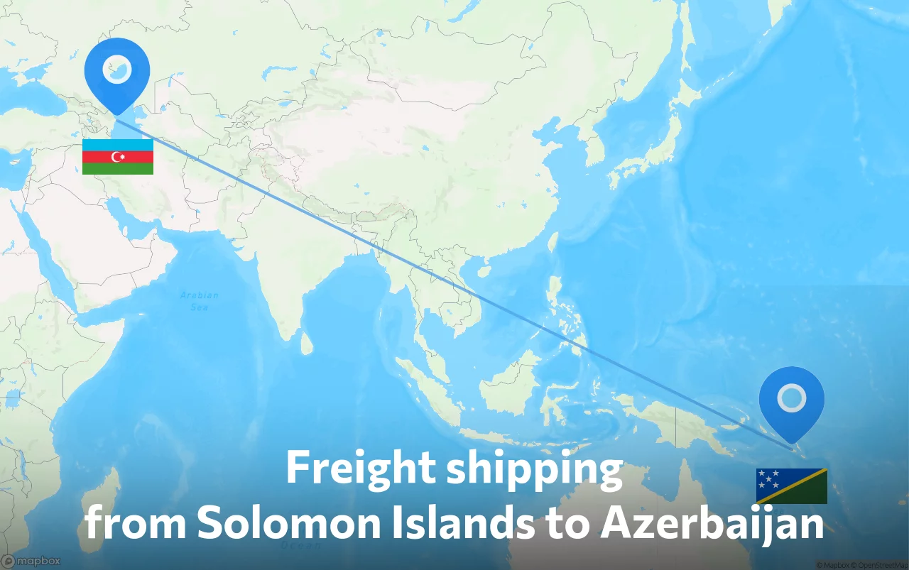 Shipping route from Solomon Islands to Azerbaijan