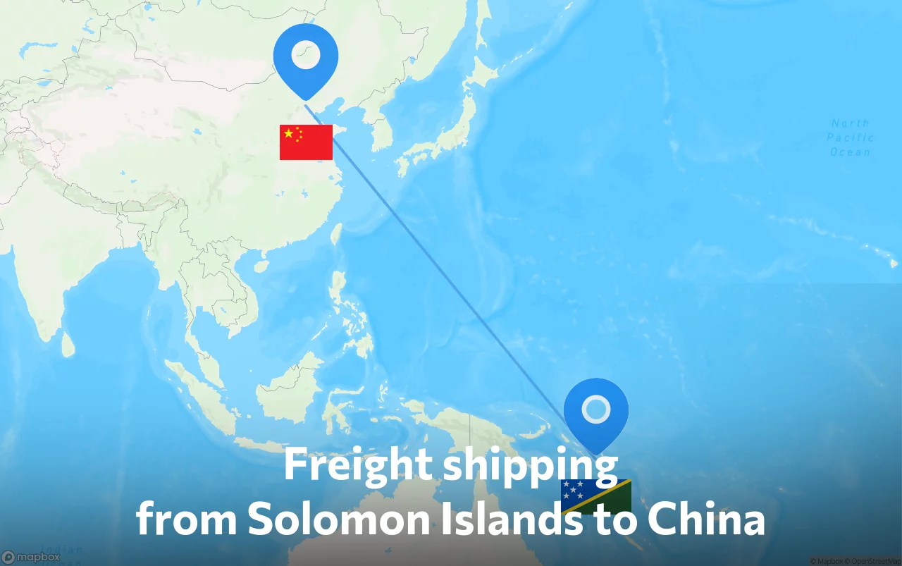 Shipping route from Solomon Islands to China