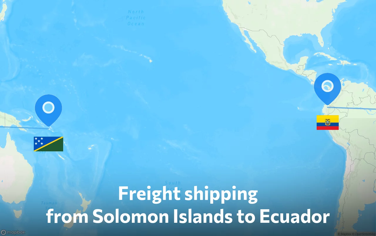 Shipping route from Solomon Islands to Ecuador