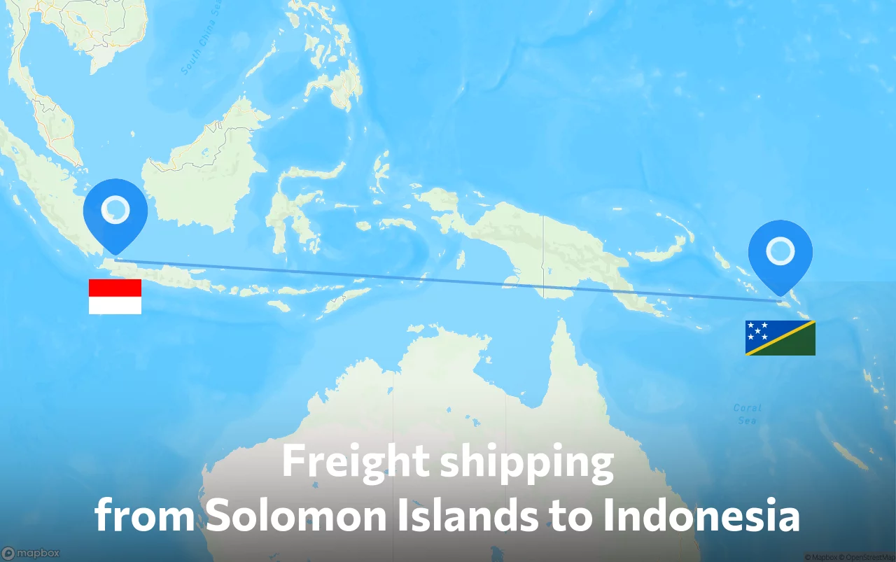 Shipping route from Solomon Islands to Indonesia