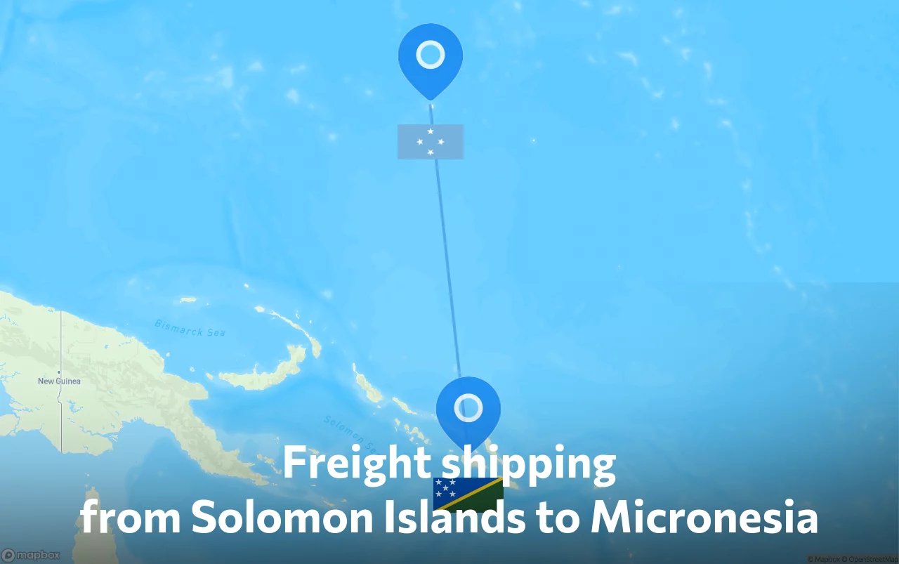 Shipping route from Solomon Islands to Micronesia