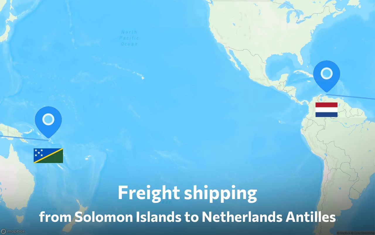 Shipping route from Solomon Islands to Netherlands Antilles