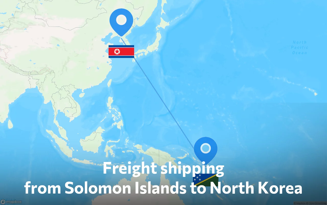 Shipping route from Solomon Islands to North Korea