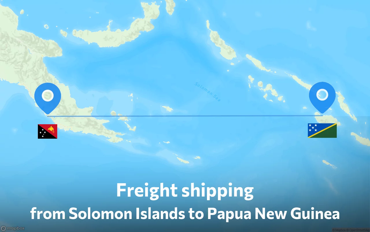 Shipping route from Solomon Islands to Papua New Guinea