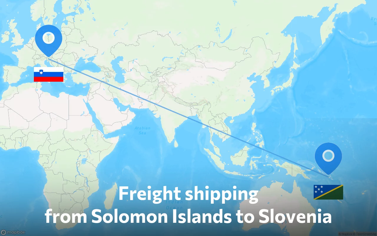 Shipping route from Solomon Islands to Slovenia