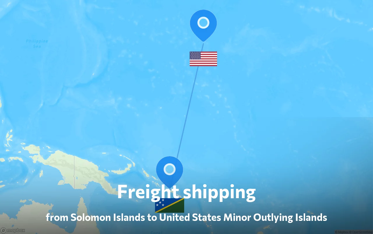 Shipping route from Solomon Islands to United States Minor Outlying Islands