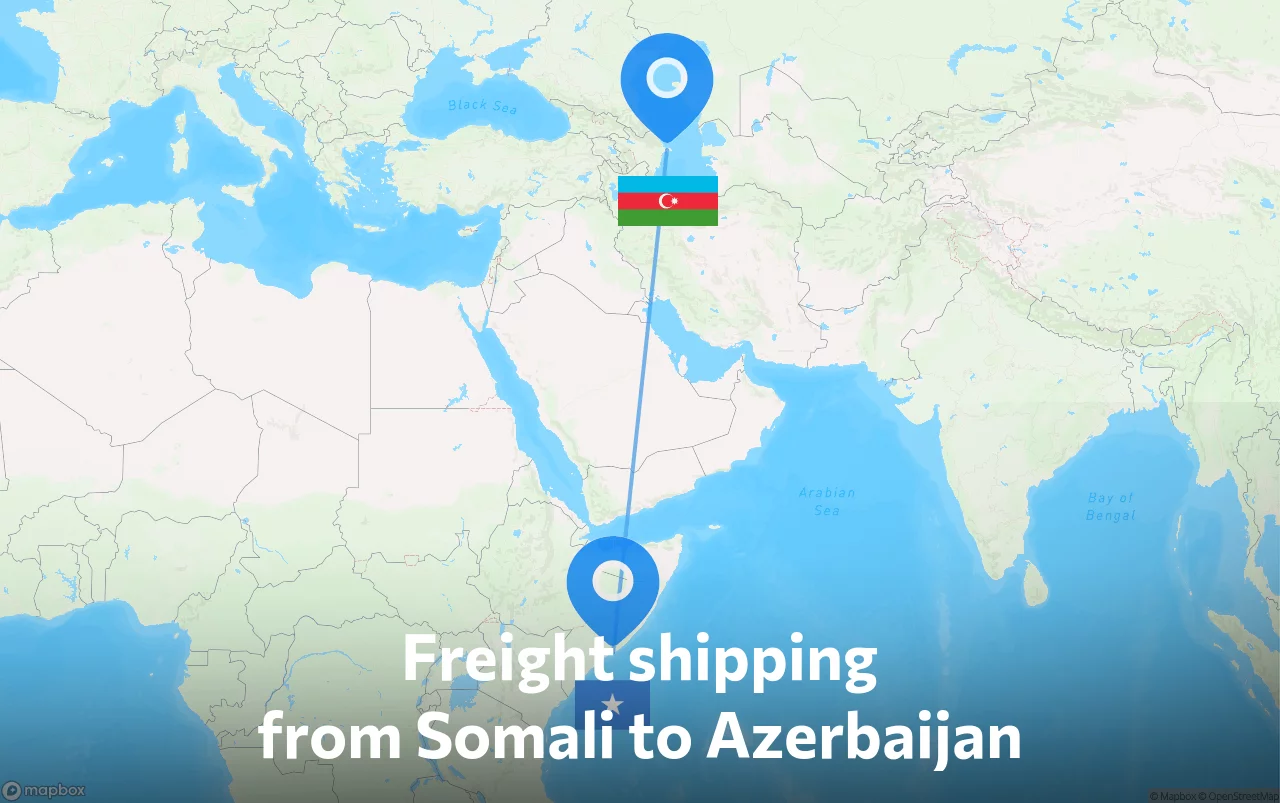 Shipping route from Somali to Azerbaijan