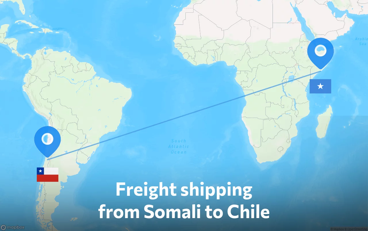 Shipping route from Somali to Chile