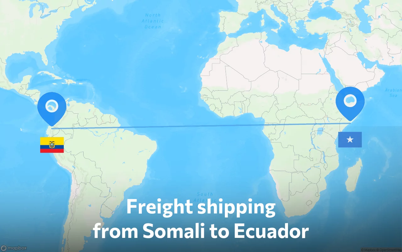 Shipping route from Somali to Ecuador