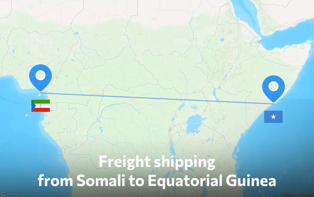 Shipping route from Somali to Equatorial Guinea