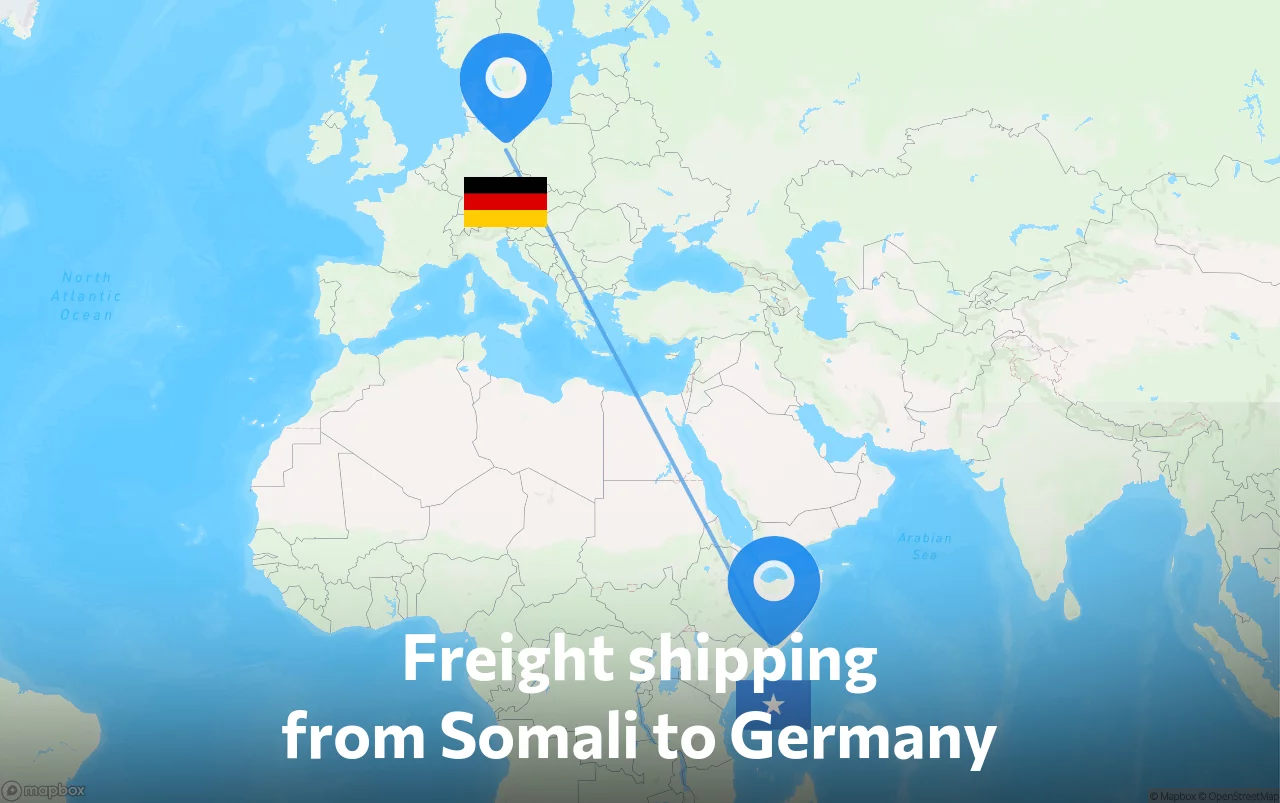 Shipping route from Somali to Germany