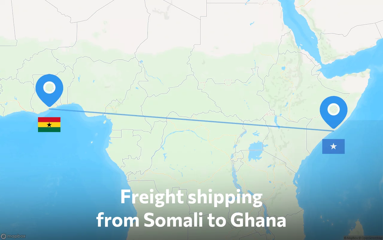 Shipping route from Somali to Ghana