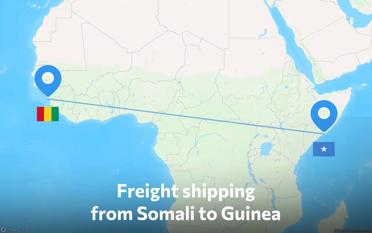Shipping route from Somali to Guinea
