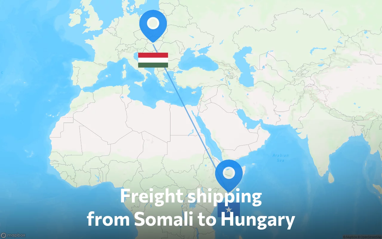 Shipping route from Somali to Hungary