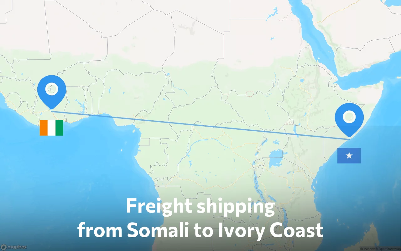 Shipping route from Somali to Ivory Coast