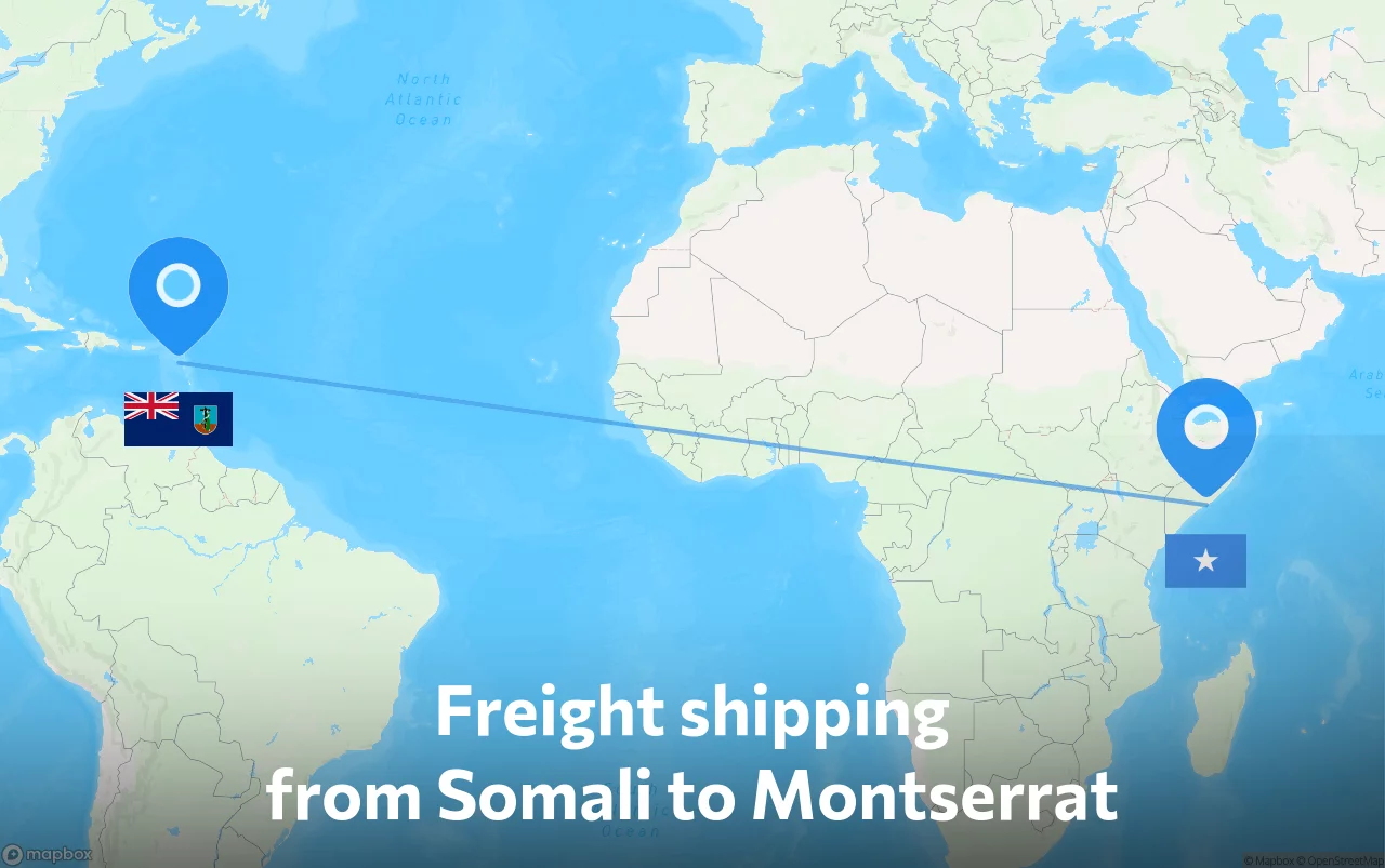 Shipping route from Somali to Montserrat
