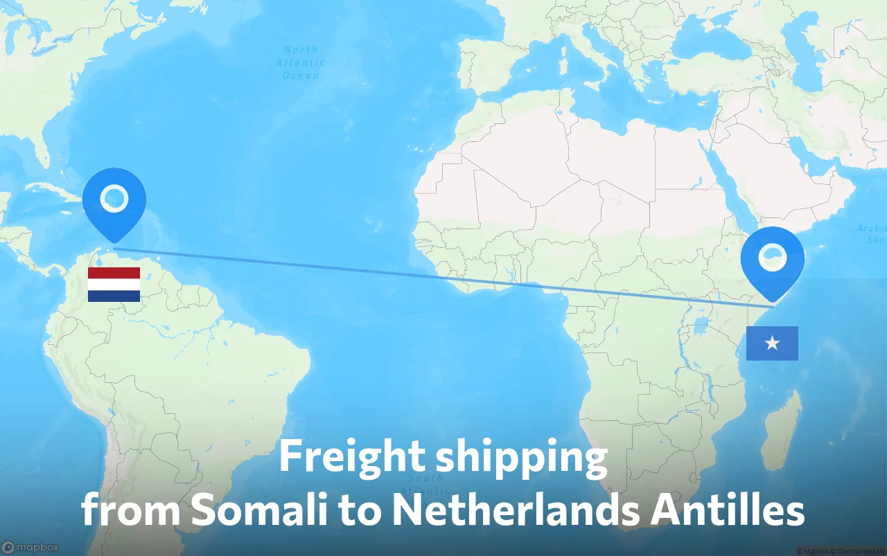 Shipping route from Somali to Netherlands Antilles