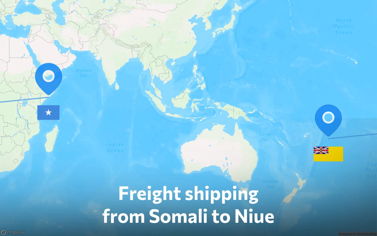 Shipping route from Somali to Niue